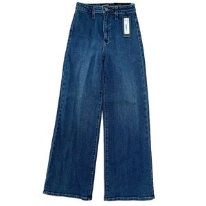 NWT Just Black Jeans, Dark Denim, Trouser Wide Leg Style-Size 24